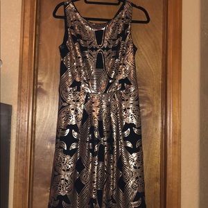 Black and Gold Eva Mendes Dress
